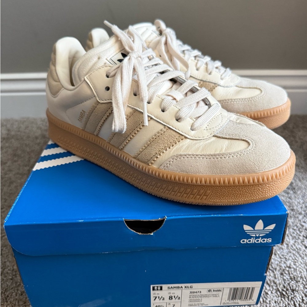 Adidas Samba XLG wonder white magic beige sneakers